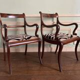 Pair of English mahogany armchairs