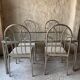 Vintage metal bamboo table and chairs