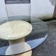 Table en verre et rotin