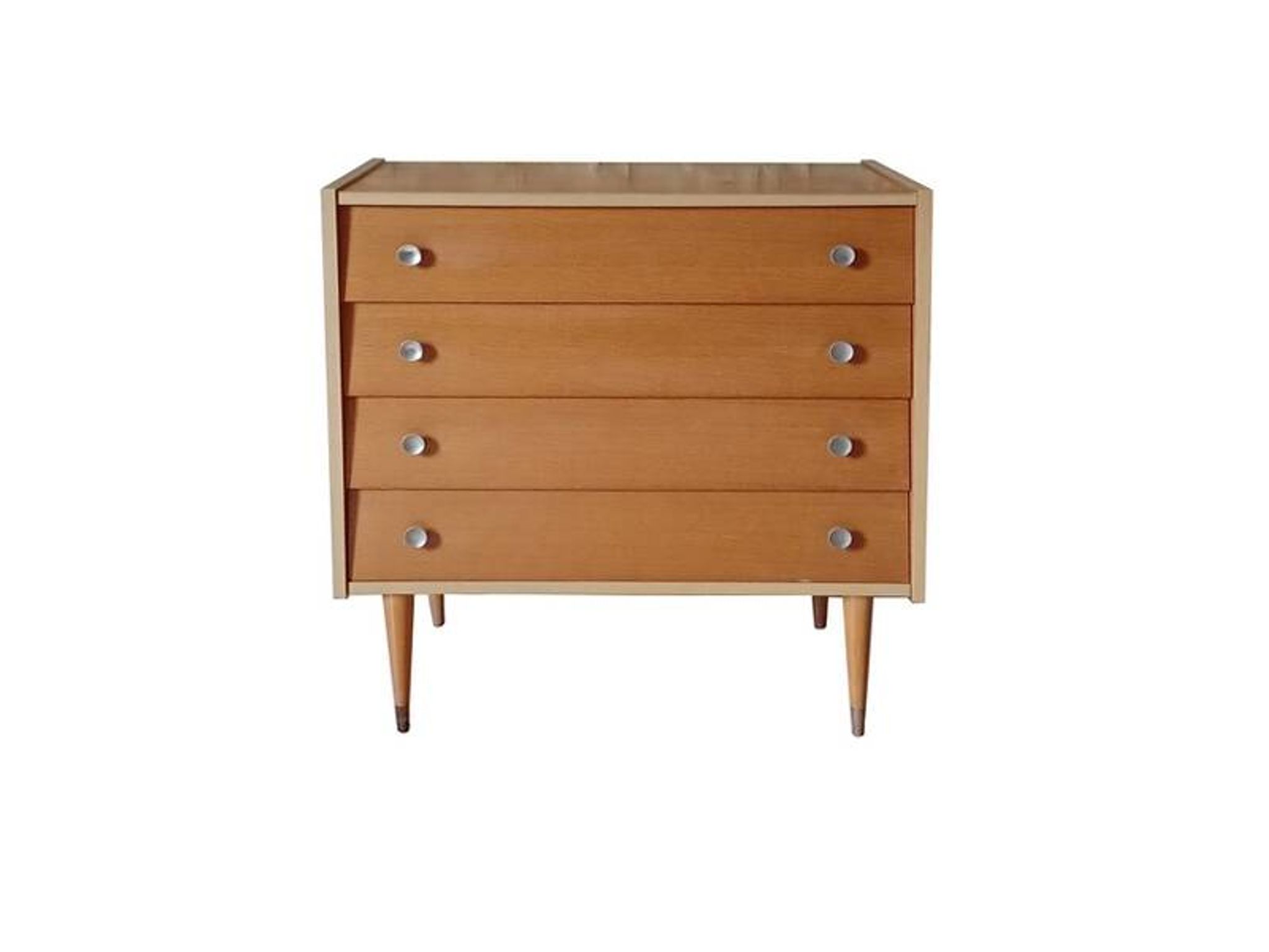 Commode vintage en bois clair des années 1970