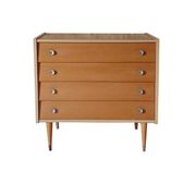 Commode vintage en bois clair des années 1970