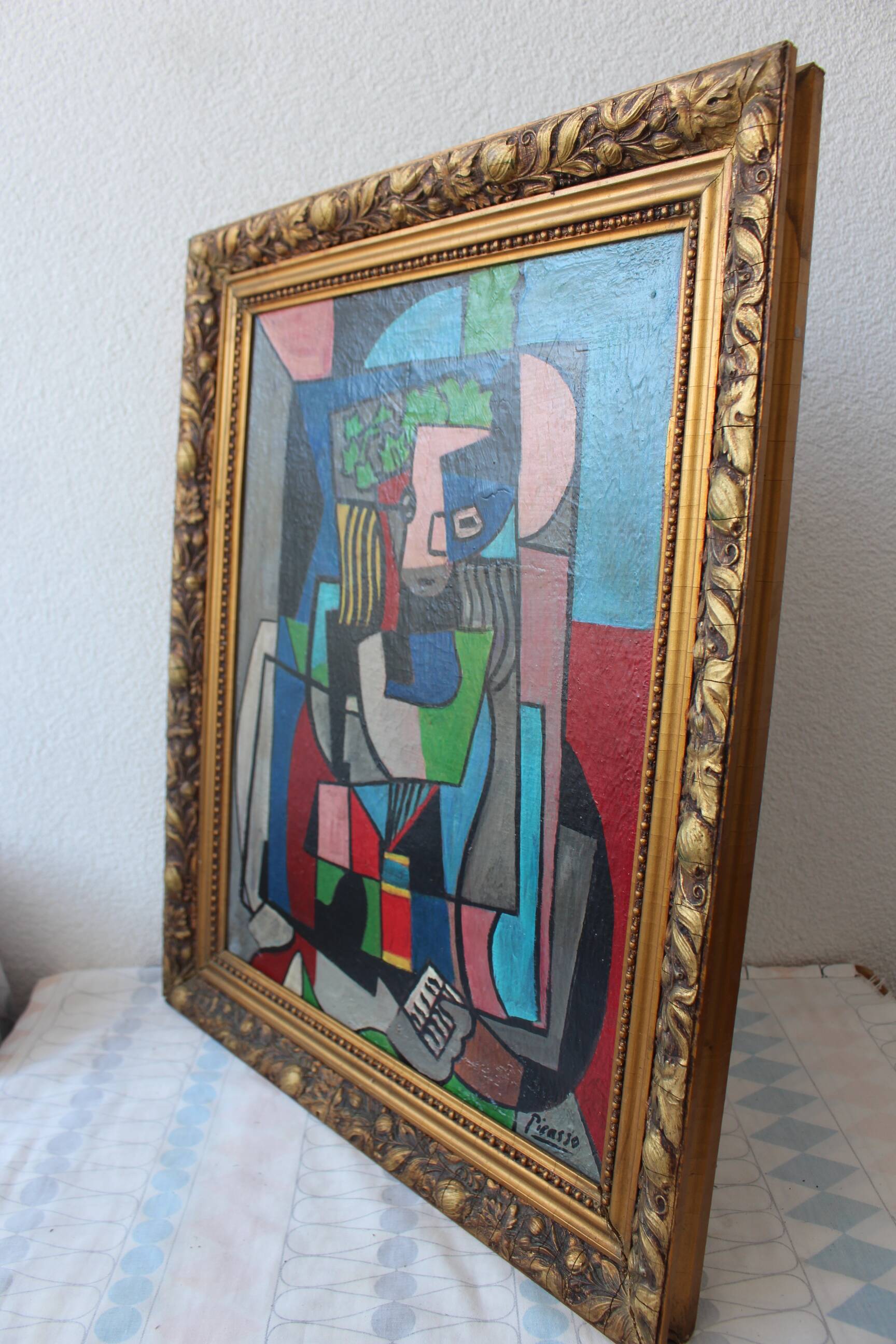 Tableau de la période bleue – Portrait de femme, d'après Pablo Picasso