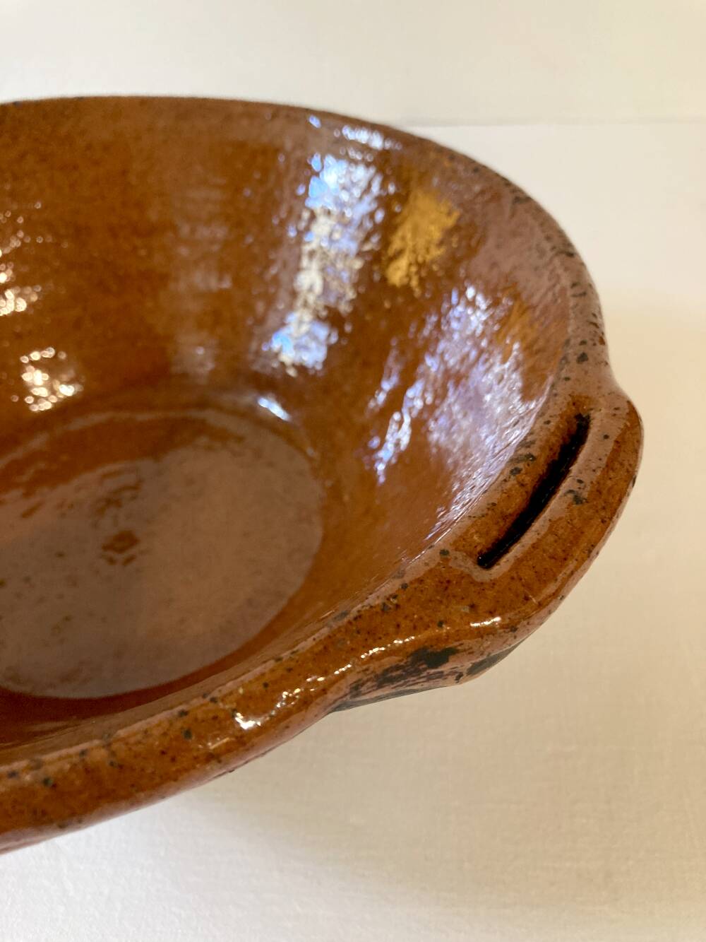 Antique Provençal ceramic tian, or bowl
