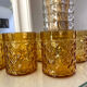 6 amber Pernod glasses