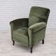 1950s, Danish highback relax armchair, furniture velour, beech wood.