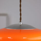 Mid-century acrylic italian orange pendant lamp