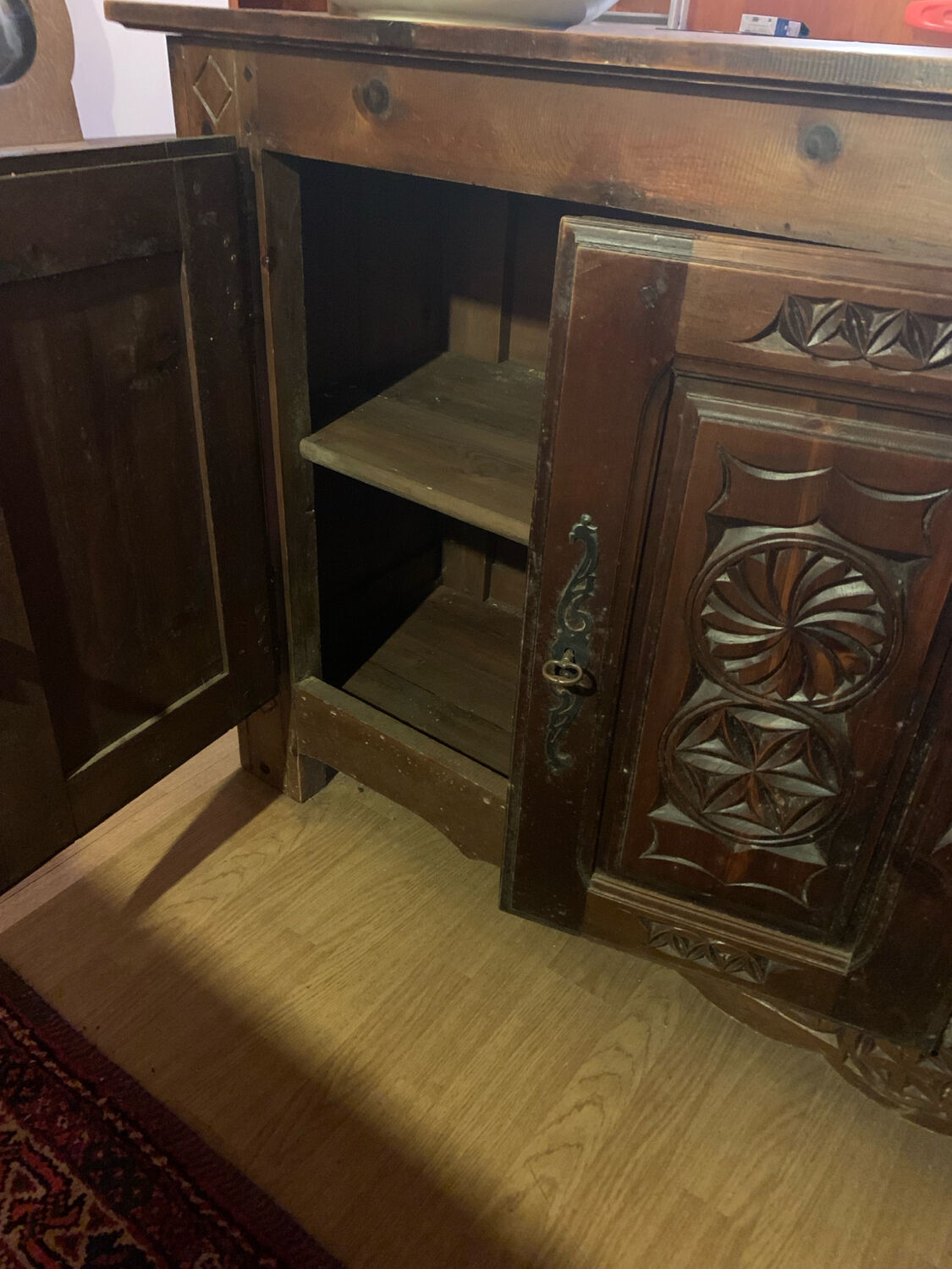 Carved wooden sideboard, Queyras region