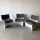 Series of 3 designer armchairs Space by A. Pinaffo and P. Scagnellato