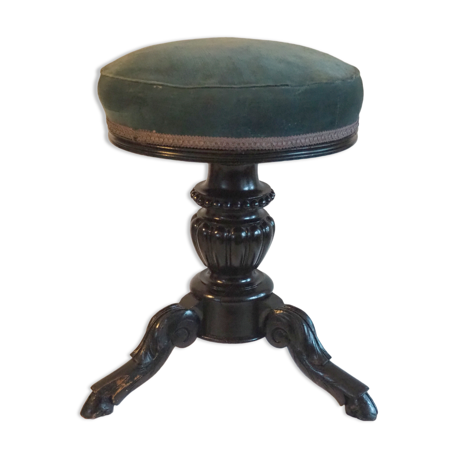 Napoleon III piano stool - tripod, doe feet