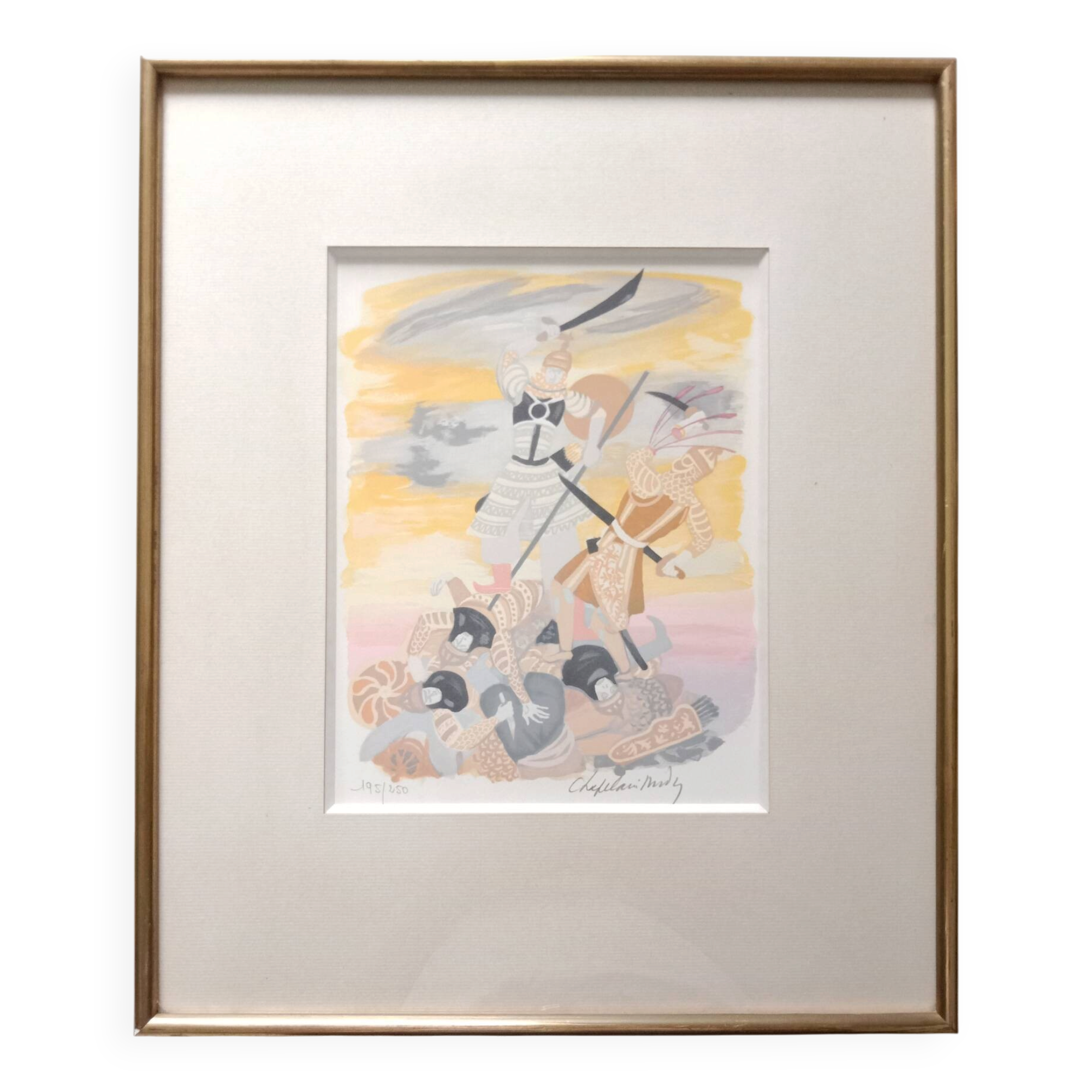 Roger Chapelain-midy 1904 1992 Scène de Combat Lithographie 195/250