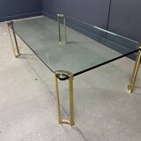 Peter Ghyczy style coffee table in brass and glass