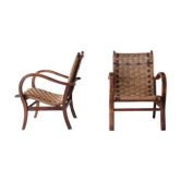 Pair of Vroom & Dreesman braided rope chairs, Netherlands, 1960s