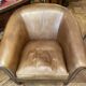 pair of camel leather club armchairs