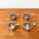 Vintage tea glasses RDA from East Germany by MUQ, Metallwarenfabrik Union Quedlinburg, set of 4.