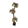 Grand lampadaire palmier en laiton à 3 troncs
