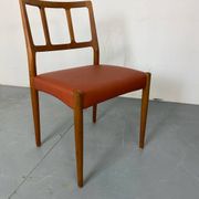 Mid-Century Danish Teak and Leather Dining Chairs by Johannes Andersen for Uldum Møbelfabrik, 1950s, Set of 4