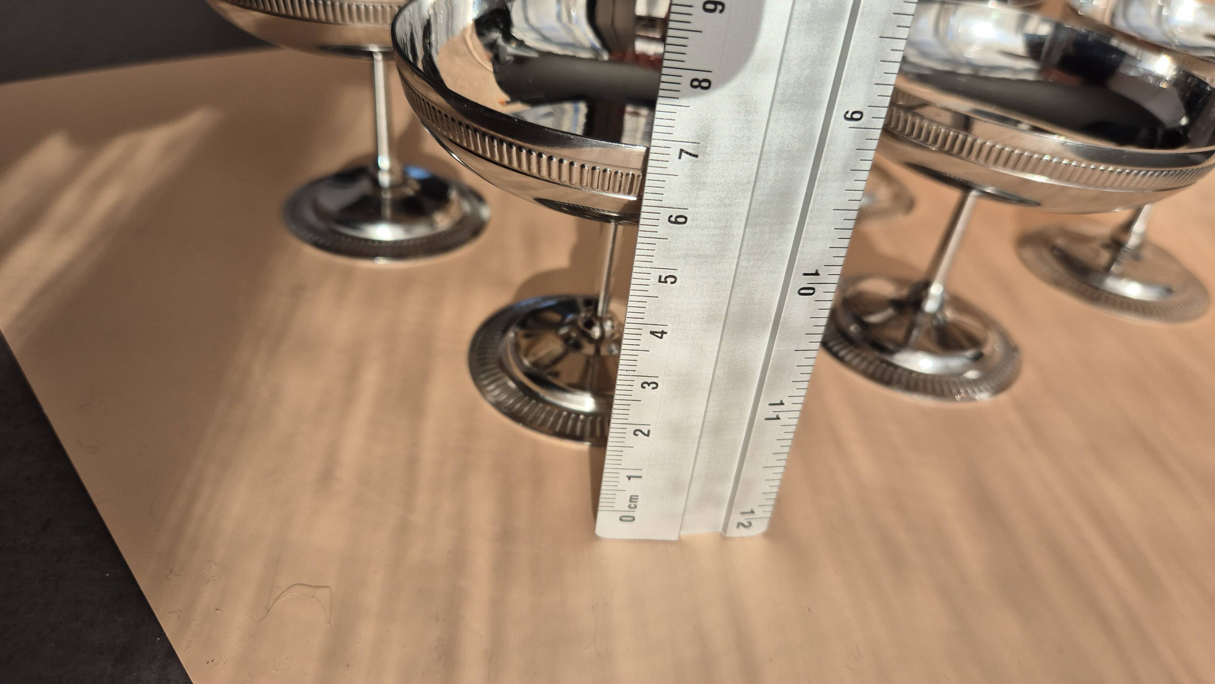 Set of 6 vintage Jean Couzon cups – 70s – 18/10 stainless steel