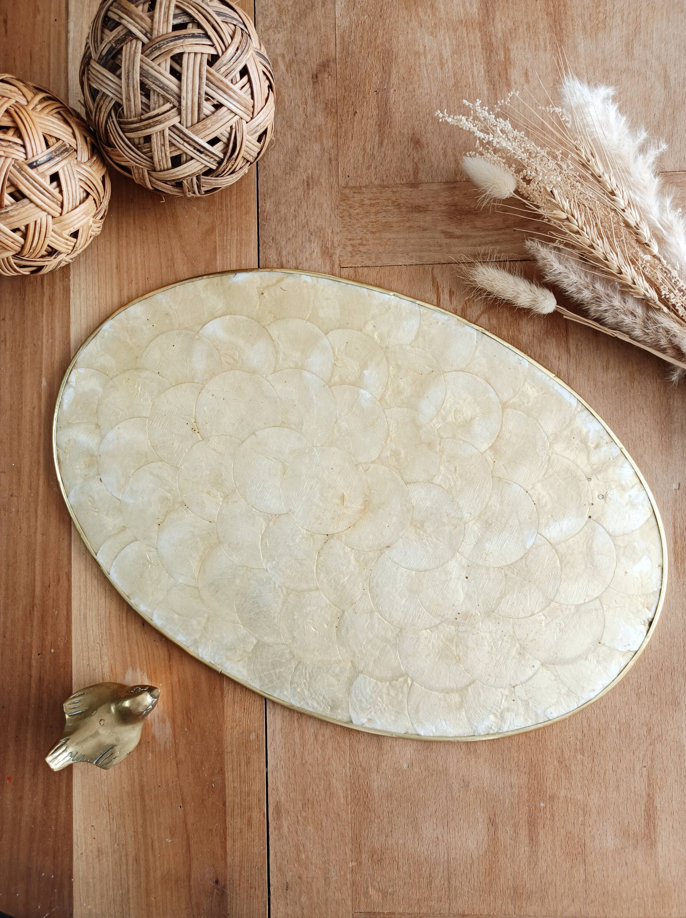 Capiz mother-of-pearl tray, placemat