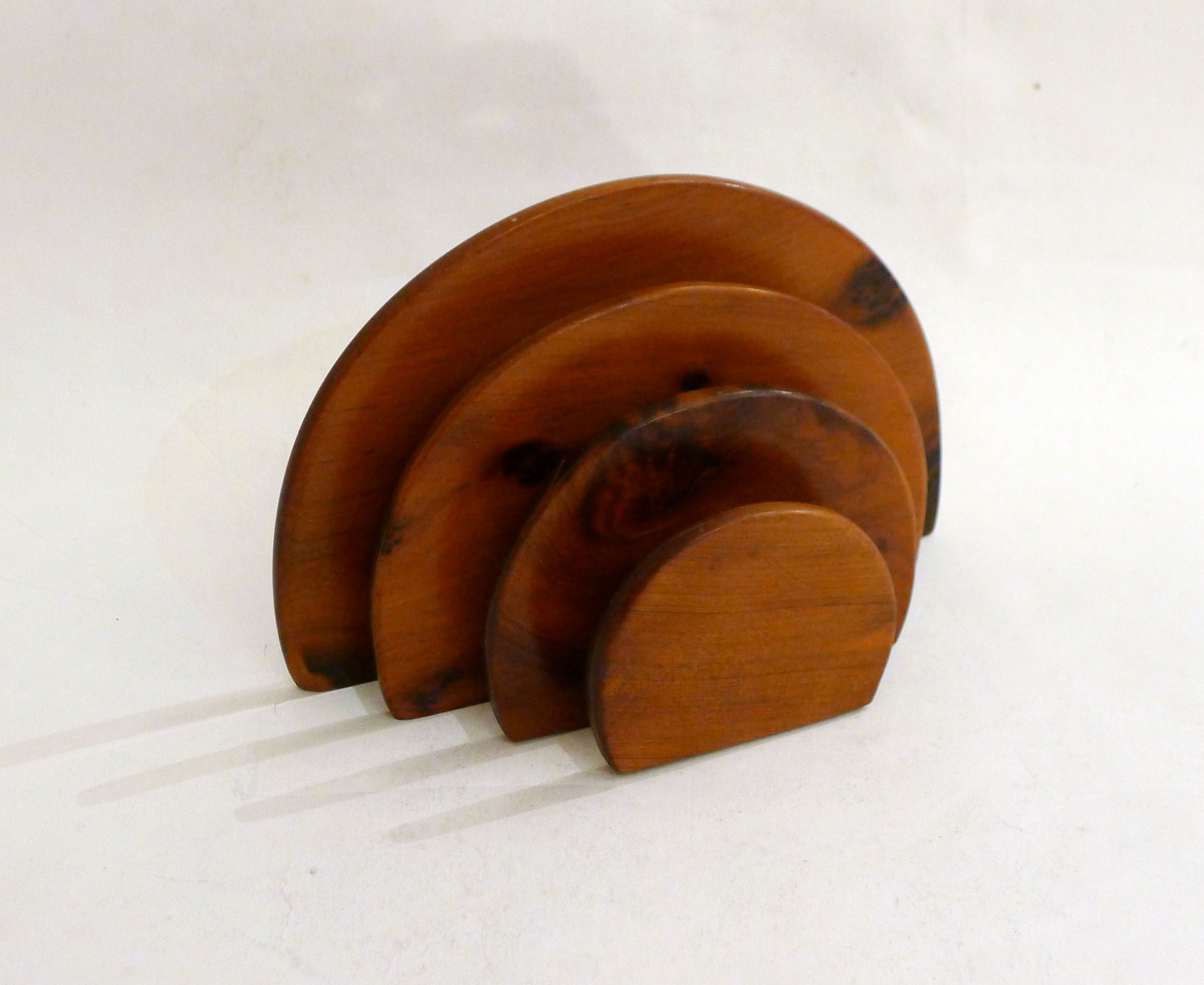 Wooden semicircle letter holder