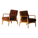 Pair of Scandinavian-style armchairs by Sedláček & Vyčítal for Dřevotvar Jablonné nad Orlicí, 1960s