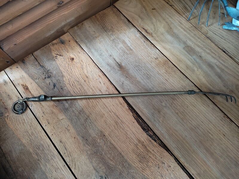 Fork fireplace Shakespeare brass old tool vintage deco