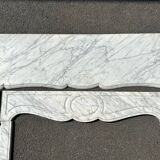 Louis XV style Pompadour fireplace in white marble