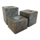 Trio of square candlesticks in veined marble