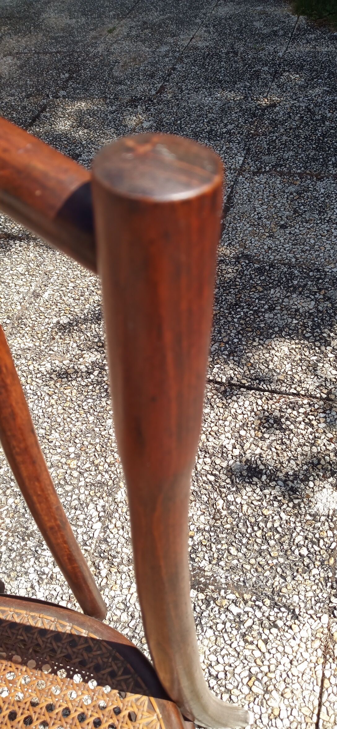 Bistro chair japy curved wood & old cannage