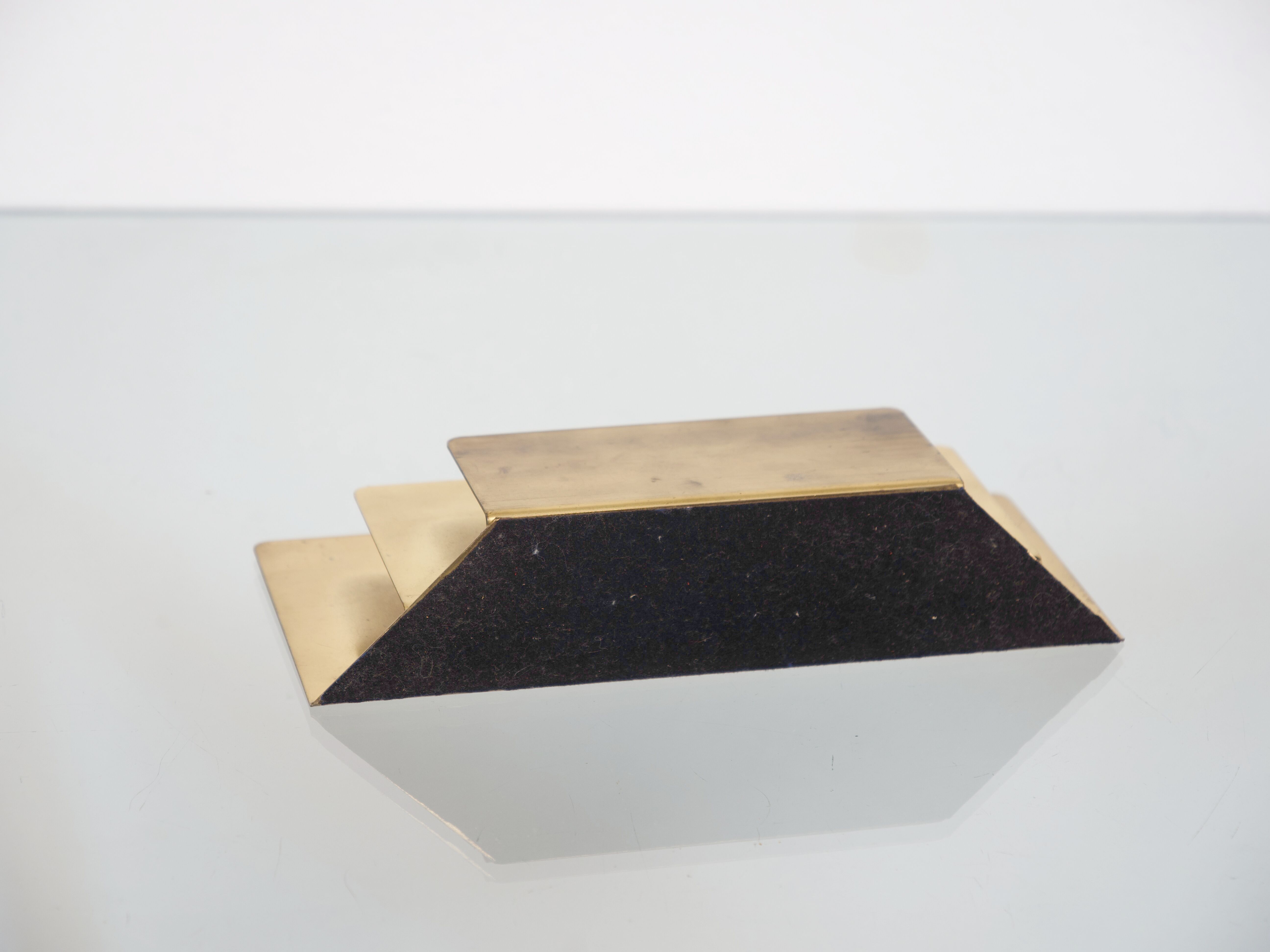 Mail Holder in Golden Brass circa 1970