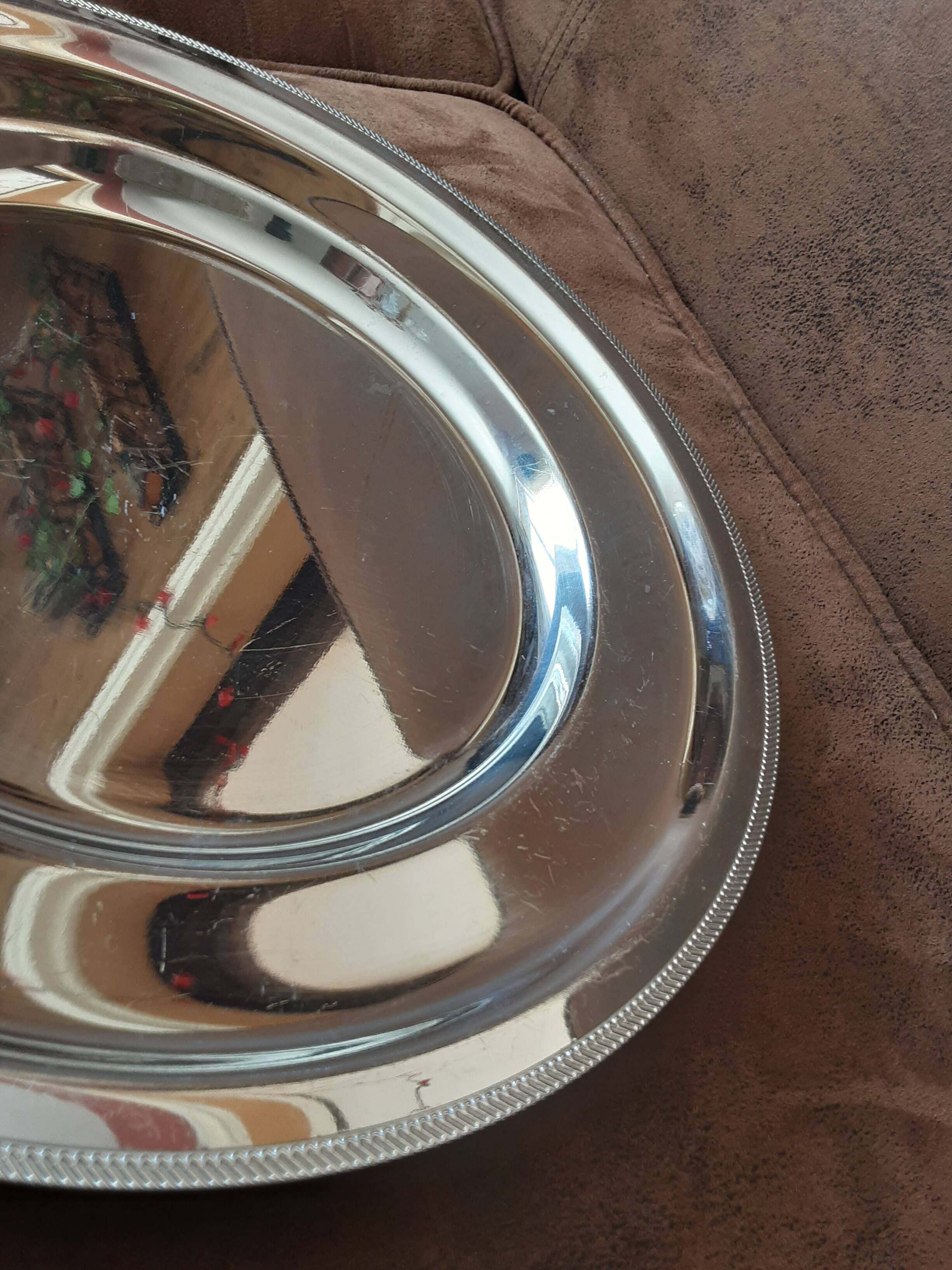Vintage metal round plate