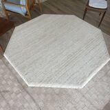 Octagonal travertine table