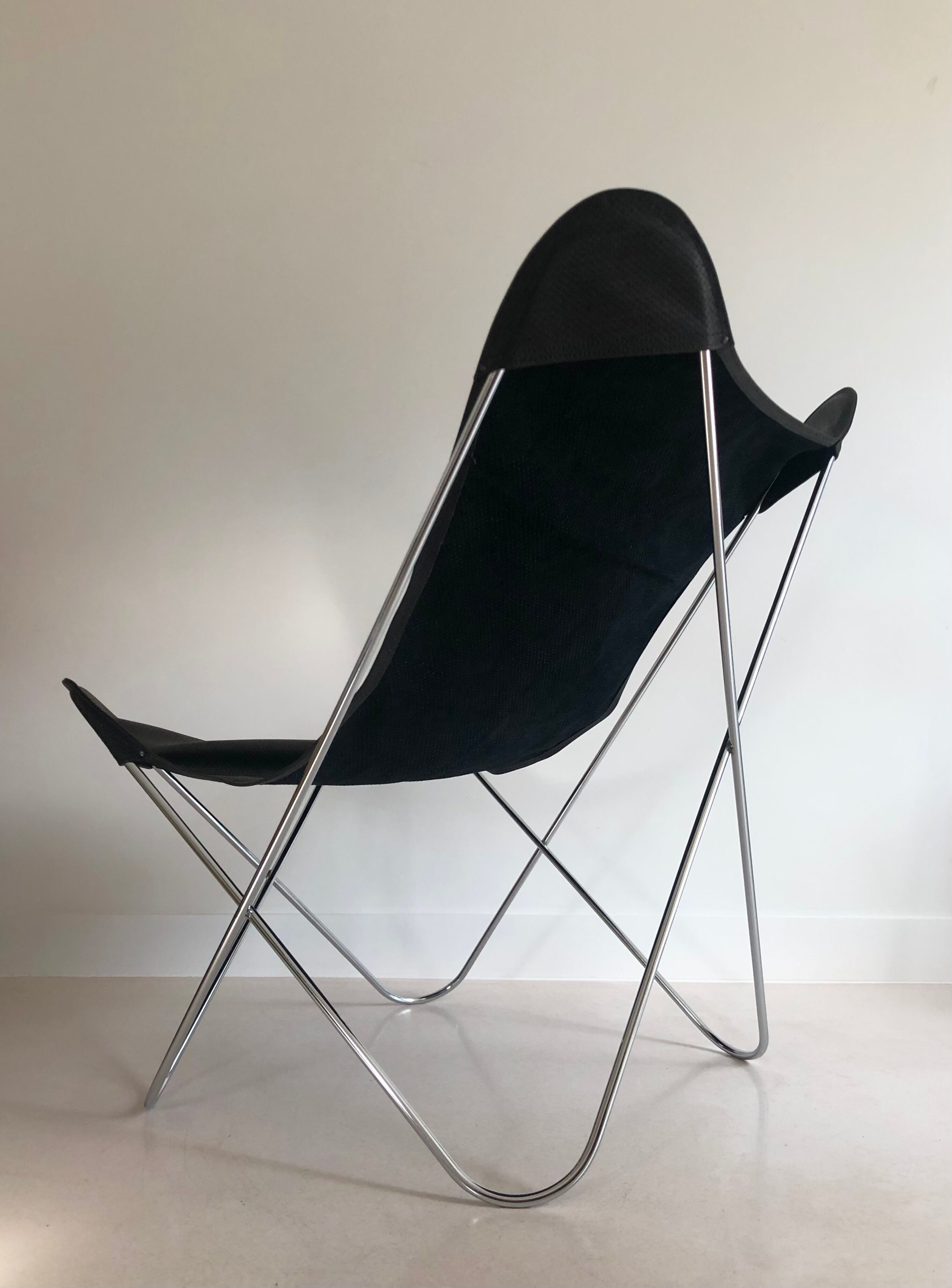 Armchair "Papillon" in chromed steel by Gavina Spa, Italy 70s