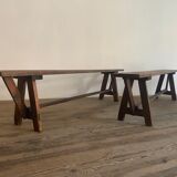 Paire de bancs de ferme