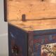 Antique blue trunk with hand-painted floral details (c.1870) #2