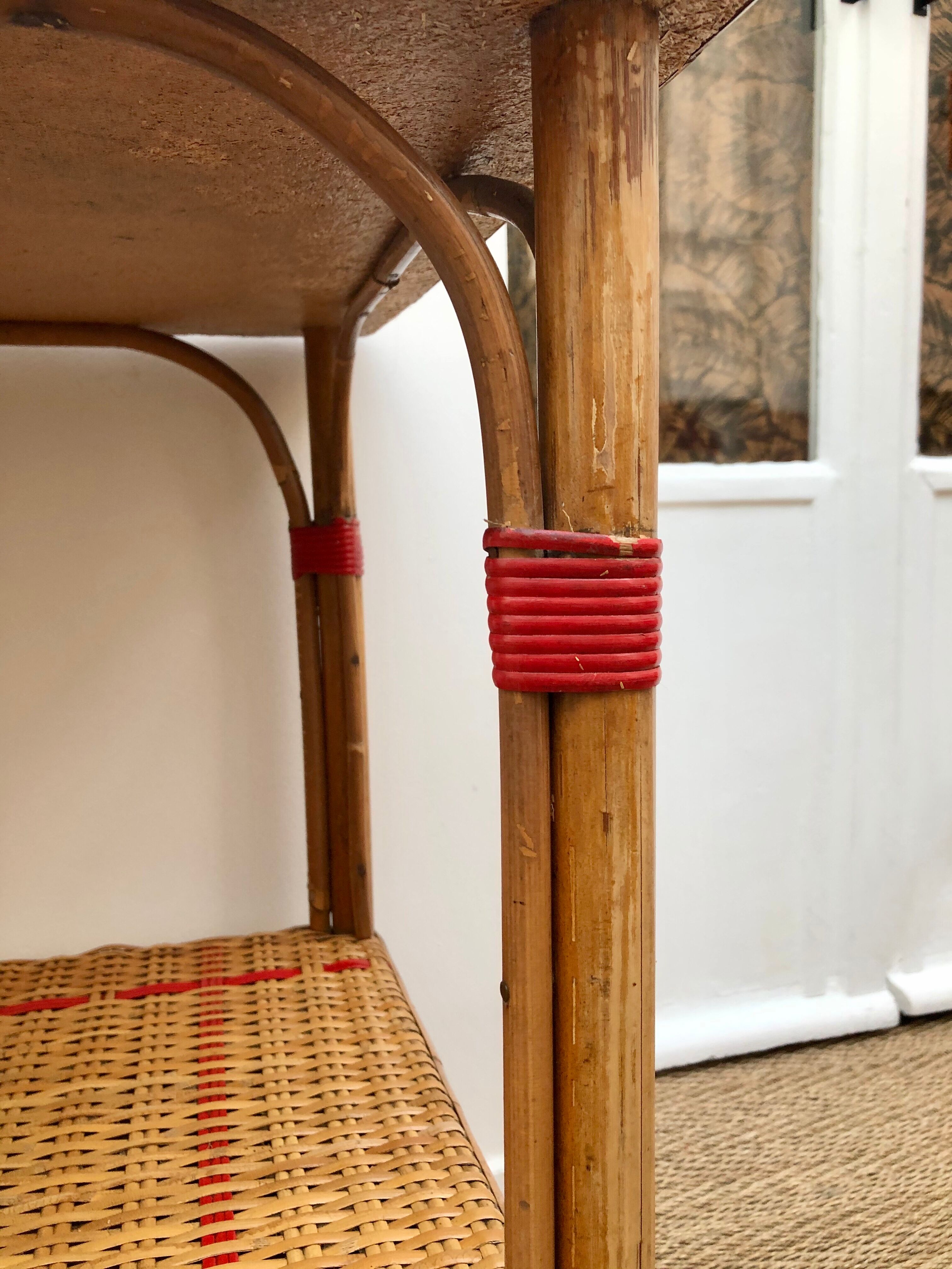 Braided rattan side table