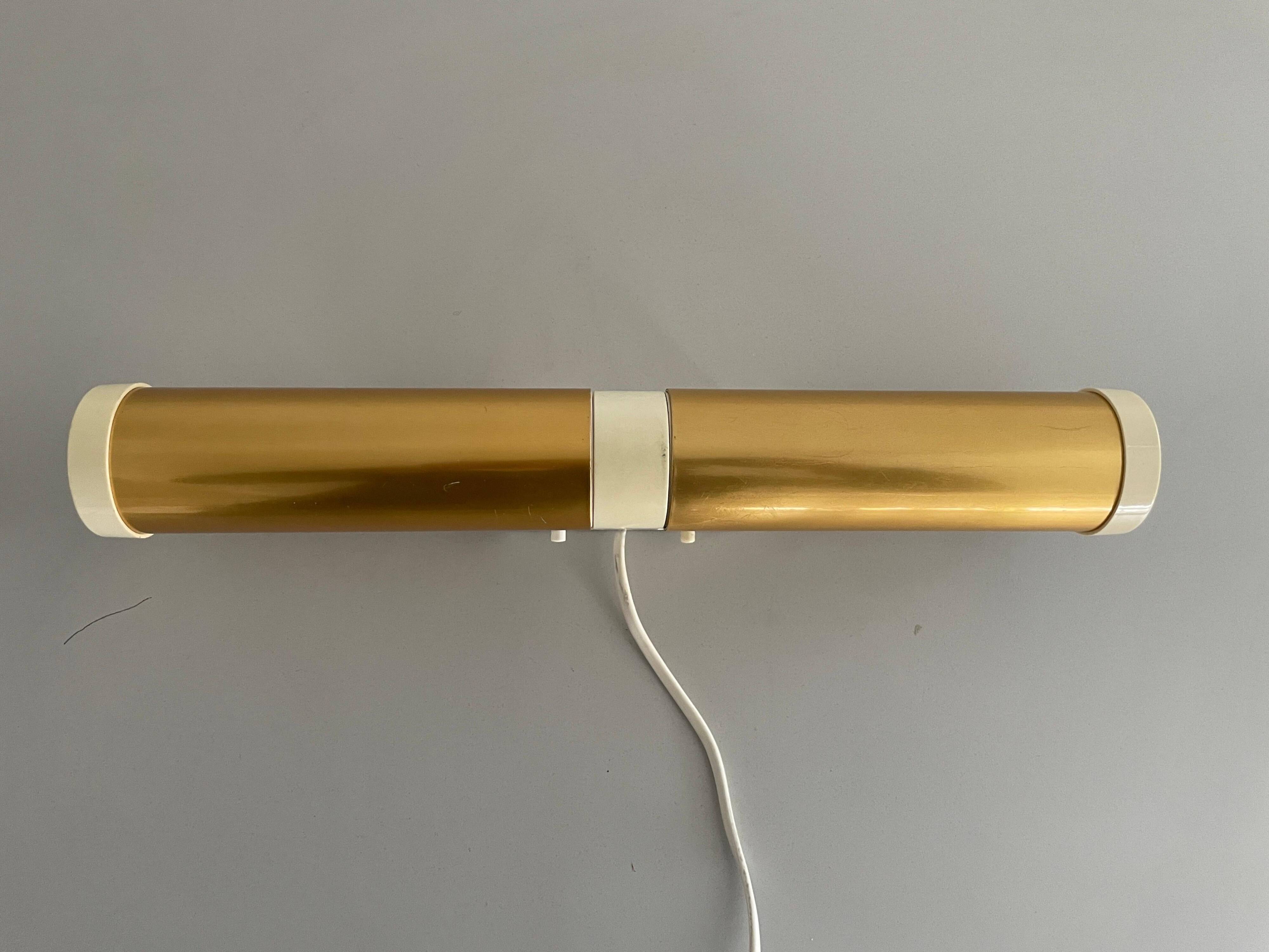 Pair of two-headed wall sconces in gold metal by ERCO, 1970s, Germany