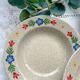 5 soup plates in speckled beige stoneware with floral pattern Tulowice Poland 1970