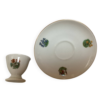 Egg cup frog and flowers Bavaria Germany