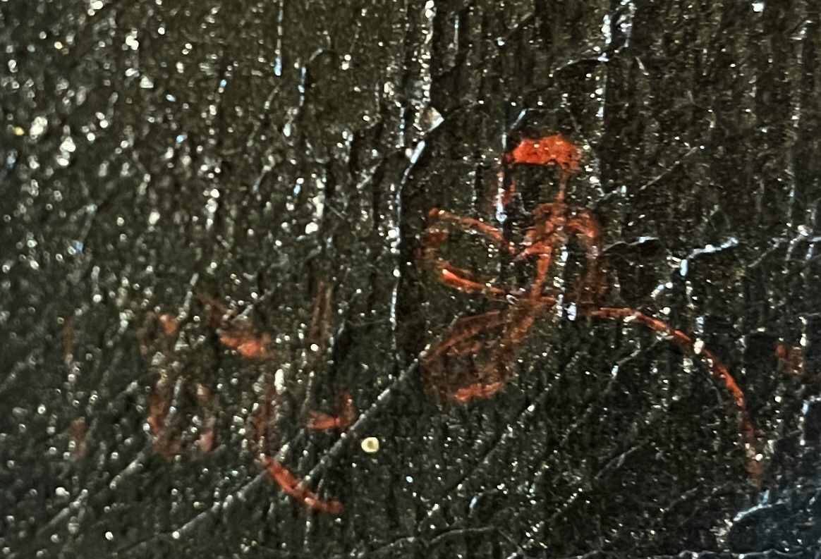 Tableau HST vers 1874 Jetée de fleur sur entablement signé + cadre