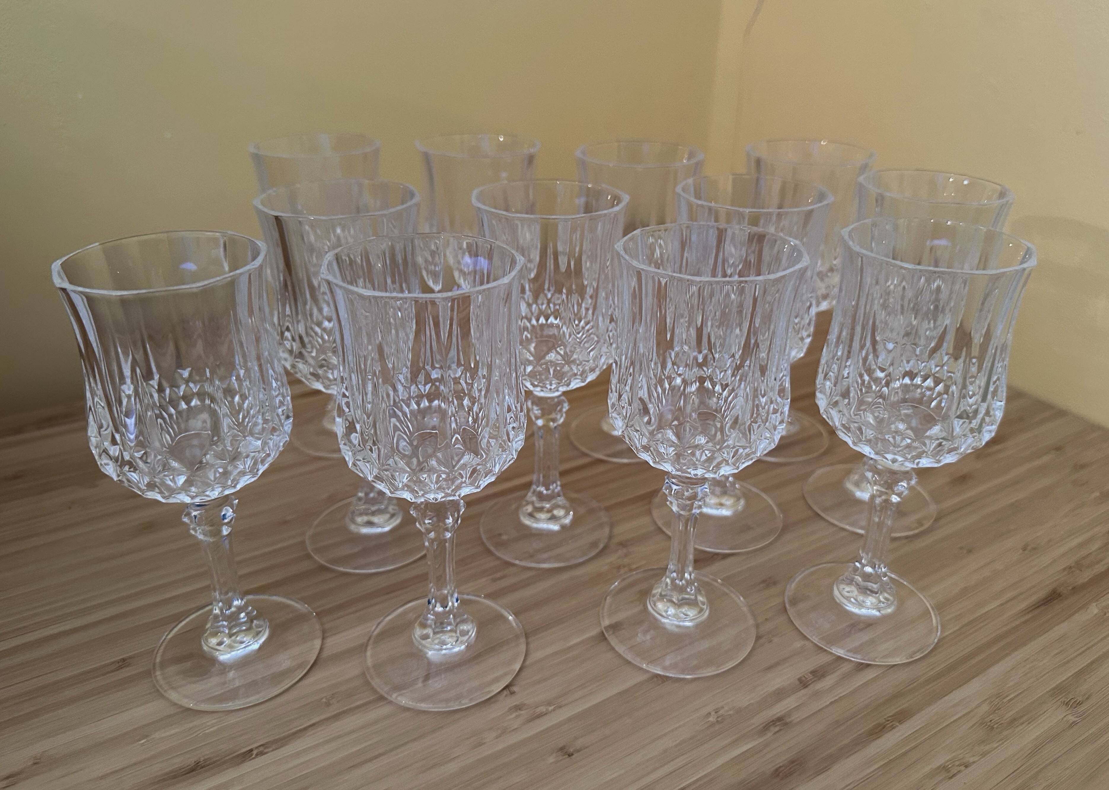 12 small glasses 12 cl "Lonchamp" Cristal d'Arques Vintage