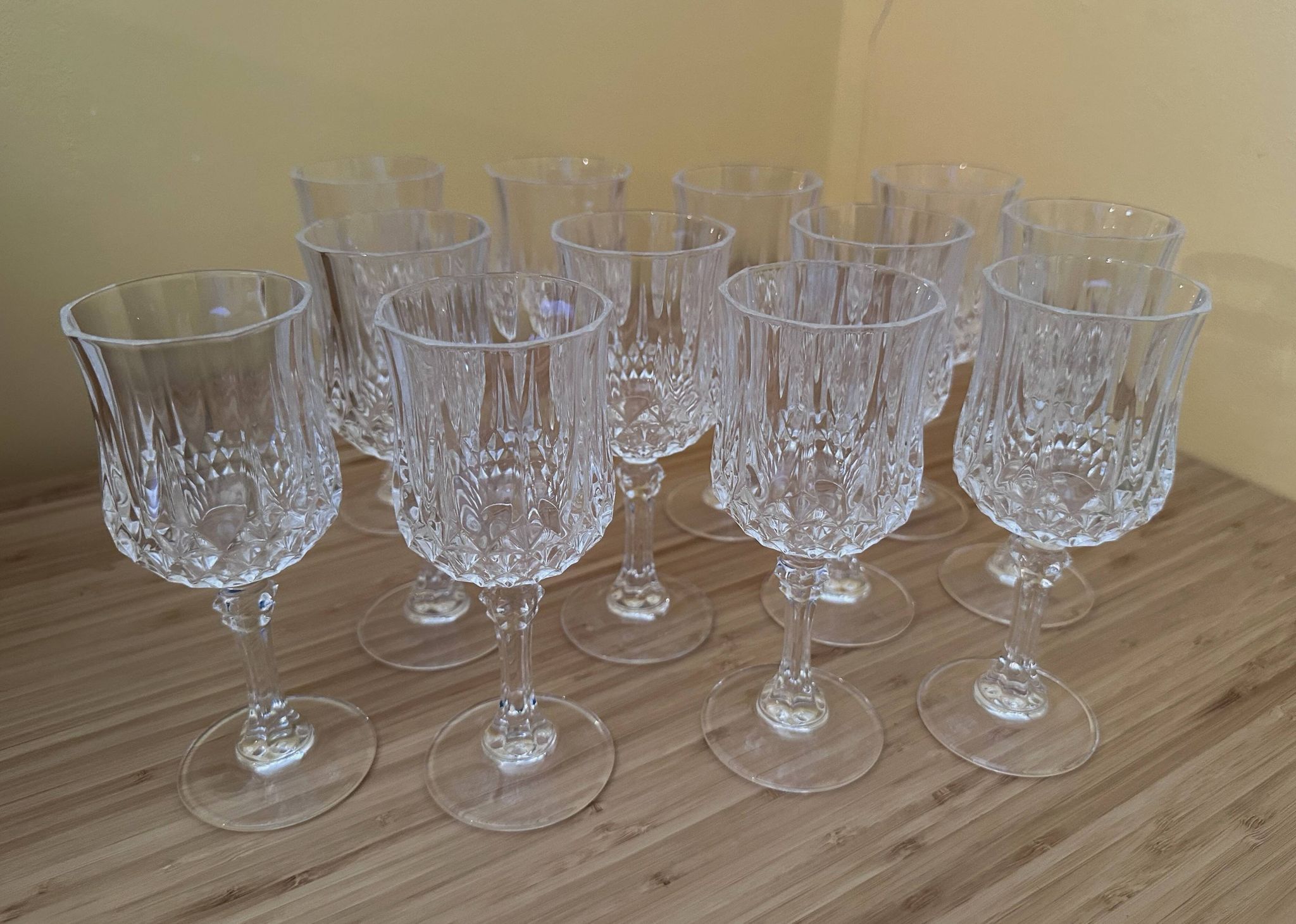 12 petits verres 12 cl "Lonchamp" Cristal d'Arques Vintage