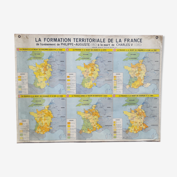 School map "The territorial formation of France"