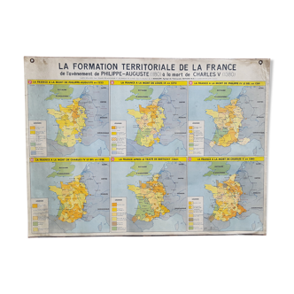 School map "The territorial formation of France"