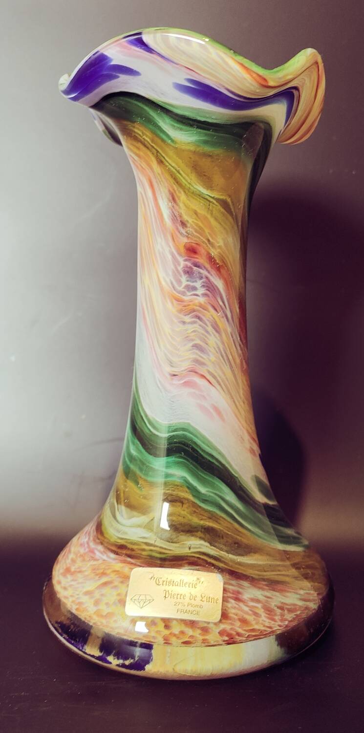 Blown glass vase from Cristallerie Pierre de Lune