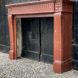 Louis XVI style fireplace in ancient red marble france around 1880