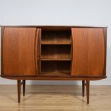 Mid-Century Teak Highboard, Denmark, 1960s