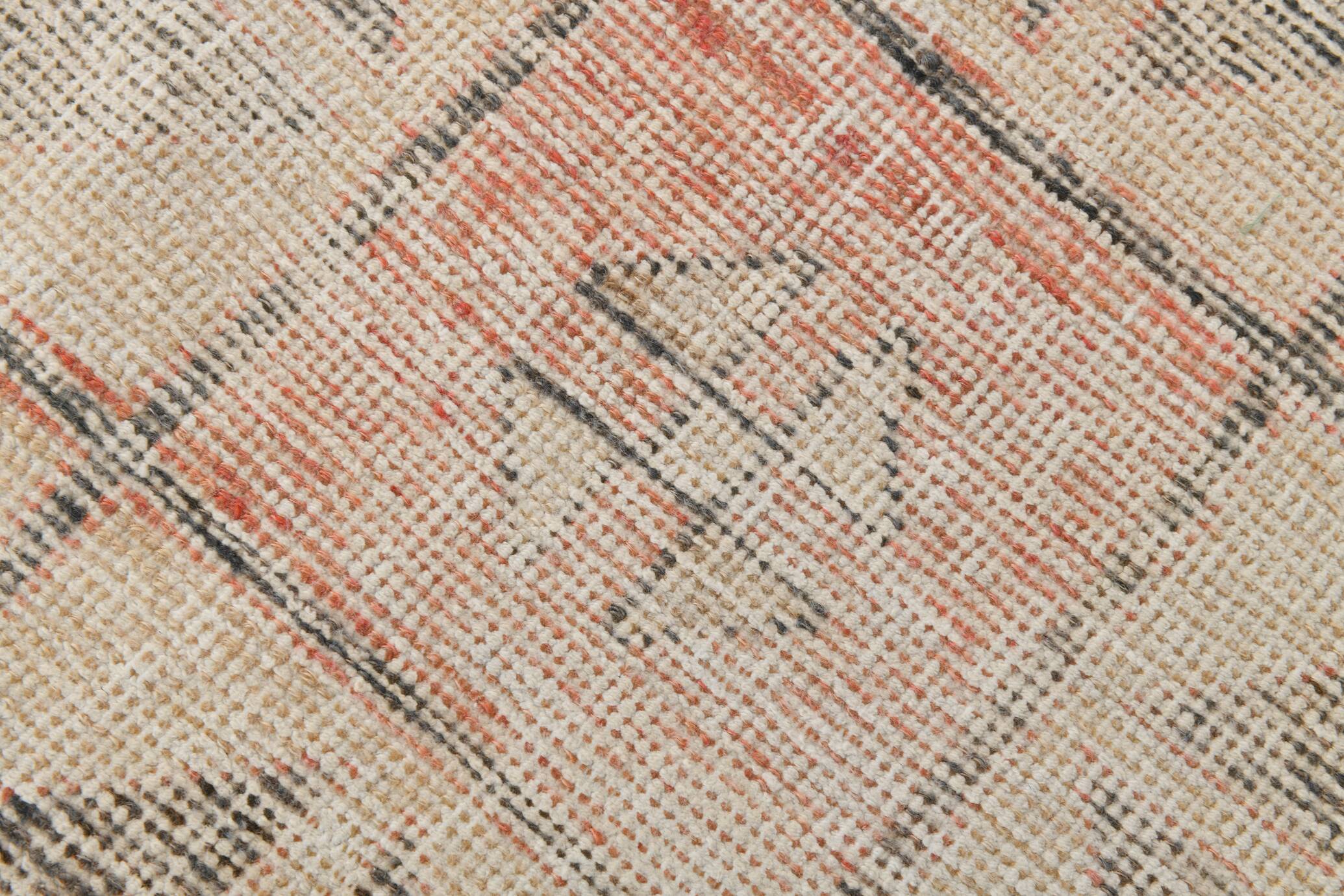 3x13 Pale Red Turkish Vintage Runner Rug, 87x400Cm SK 20299