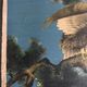 Old estampe of asia with polychrome decoration of eagle on a branch xixth