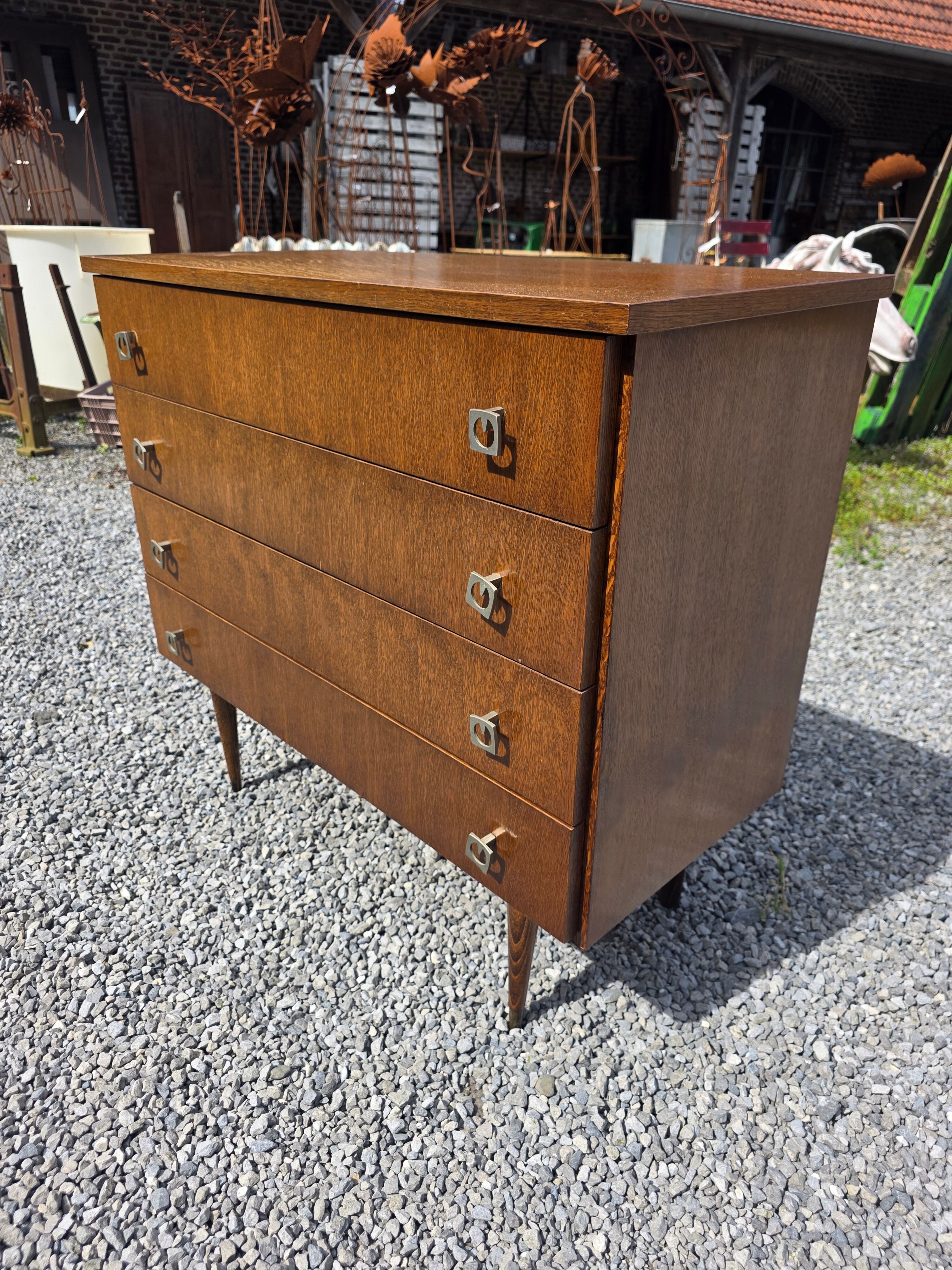 Vintage oak commode from the 1960s.