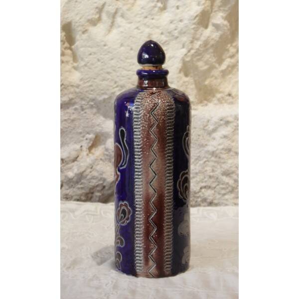 Bouteille en grès émaillé, travail artisanal allemand, vers 1950-1970